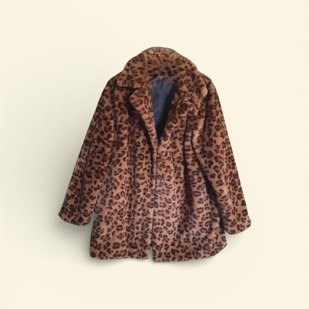 Leopard Print Faux Fur Coat